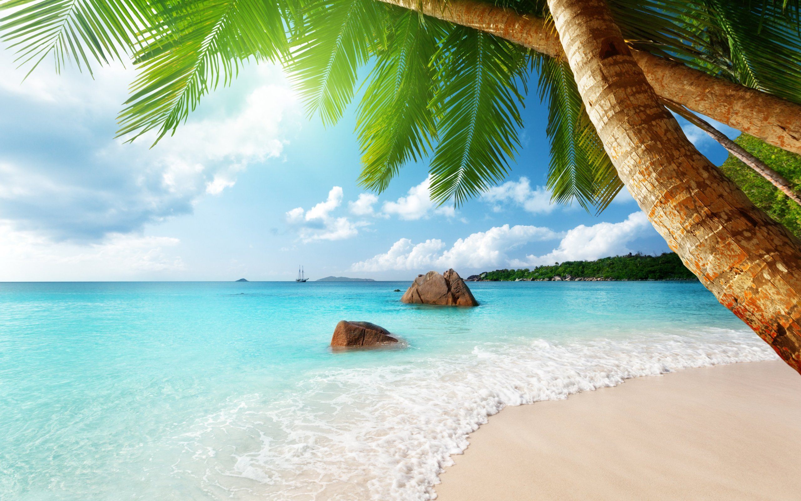 Beautiful Beach Scenery Hd Picture - Beach Landscape - HD Wallpaper 