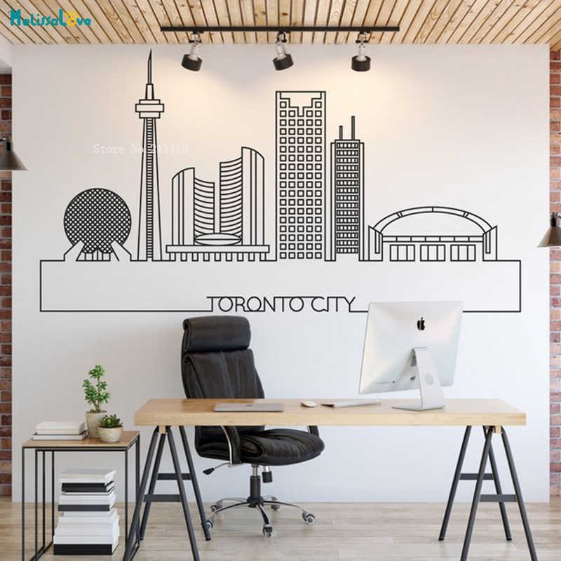 Toronto Skyline City Wall Sticker Decals Cityscape - Wall Art Metal - HD Wallpaper 