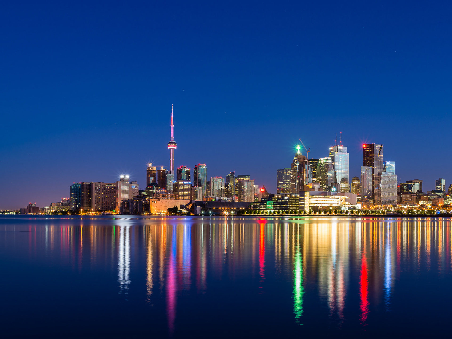 4k Toronto Skyline Night - HD Wallpaper 