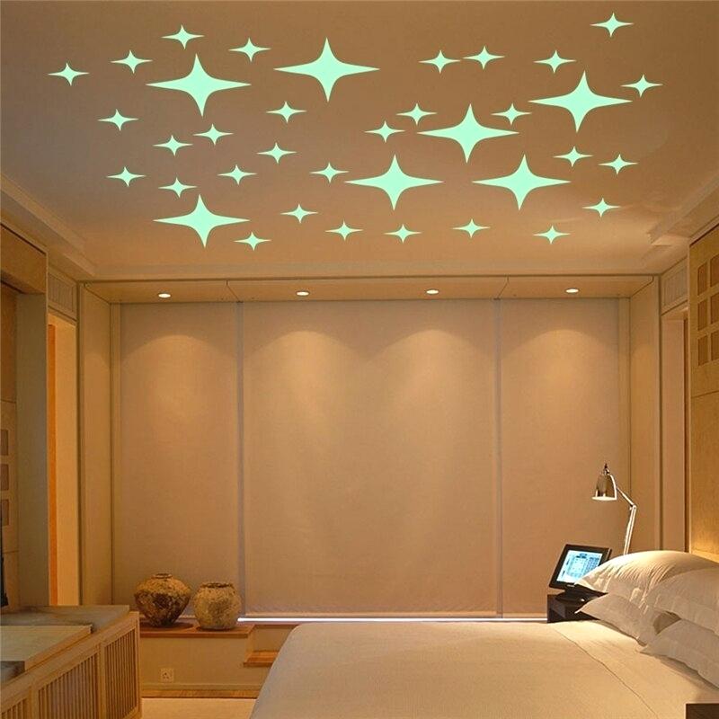 Paper Ceiling Tile Super Bright Stars In Dark Removable - Çocuk Odası Tavan Yıldız - HD Wallpaper 