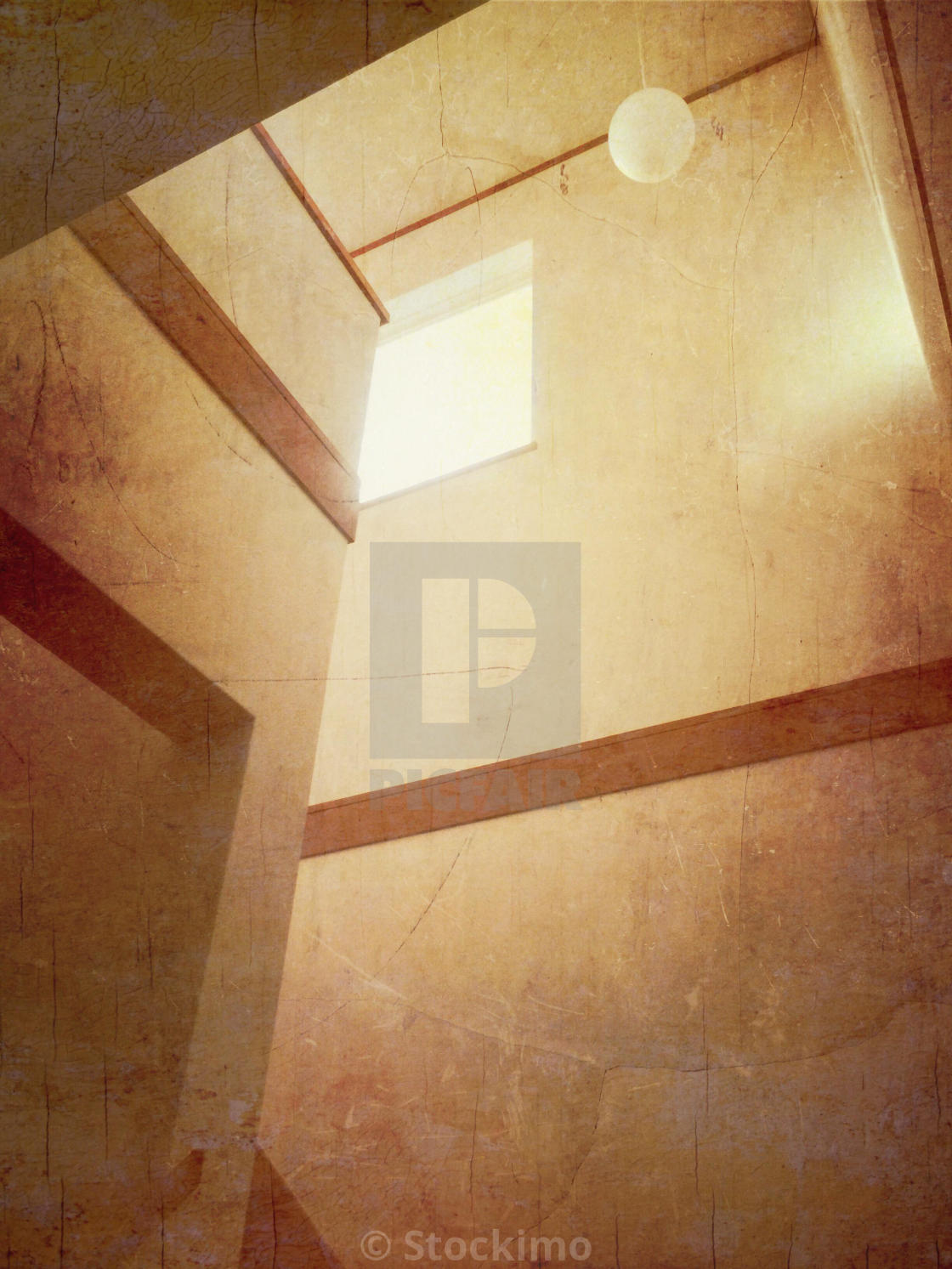 Walls And Windows With White Wallpaper And Wooden Brown - Wall - HD Wallpaper 