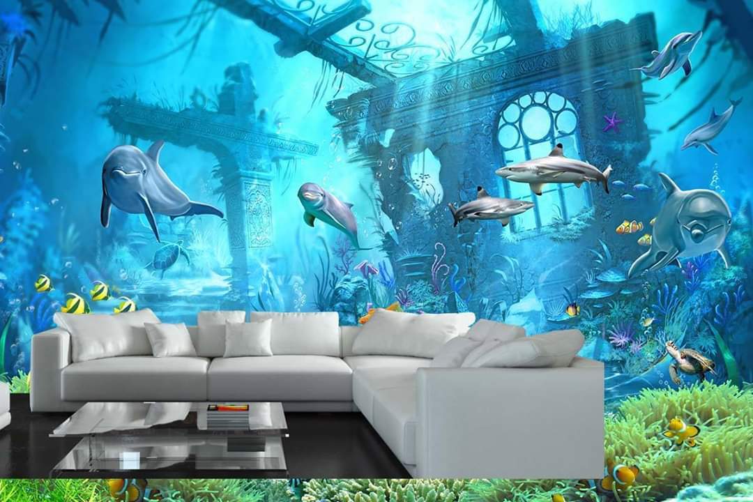 3d Wall Embossed Sea - HD Wallpaper 