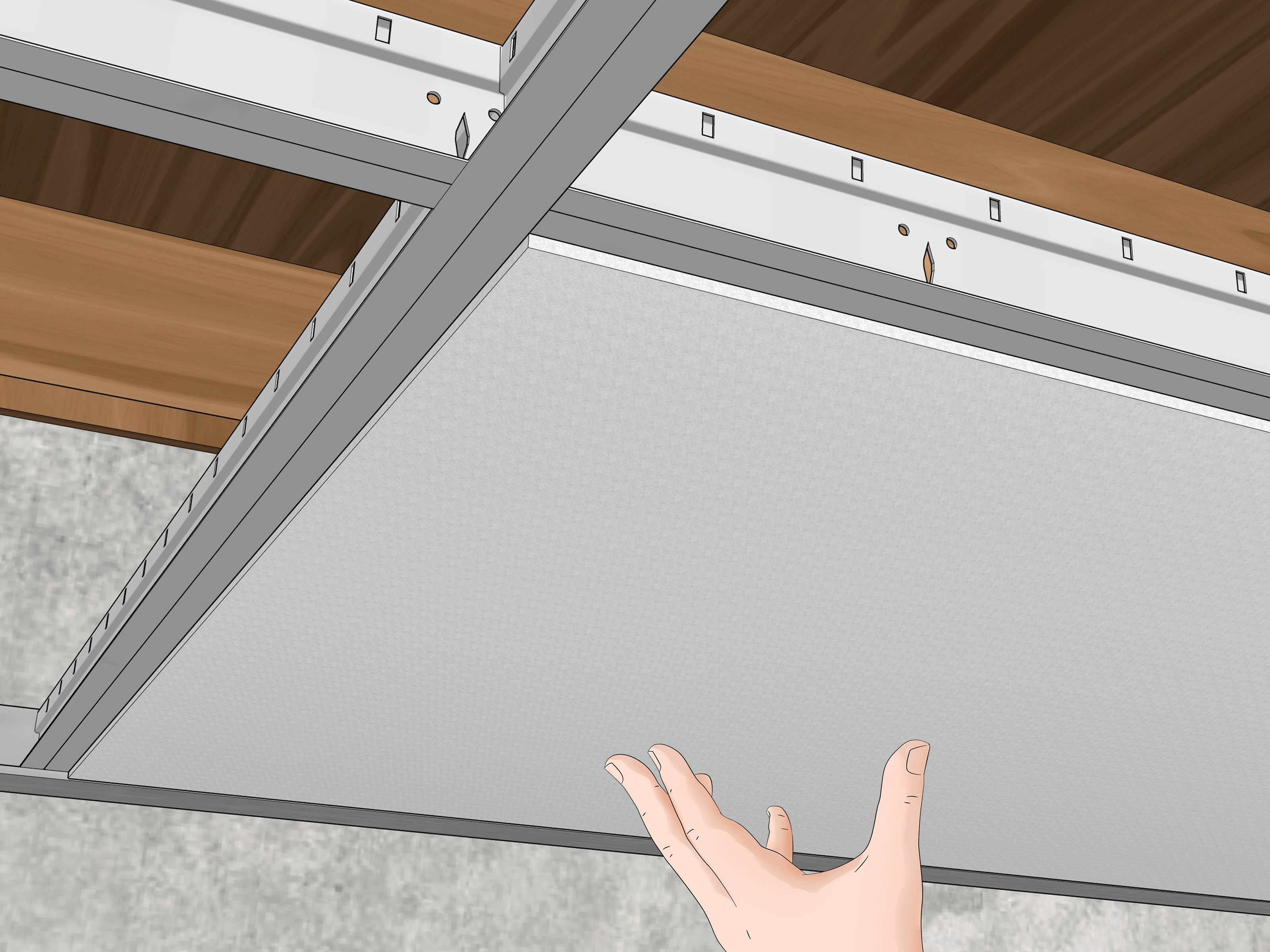 Image Titled Install A Drop Ceiling Step - Drop Ceiling - HD Wallpaper 