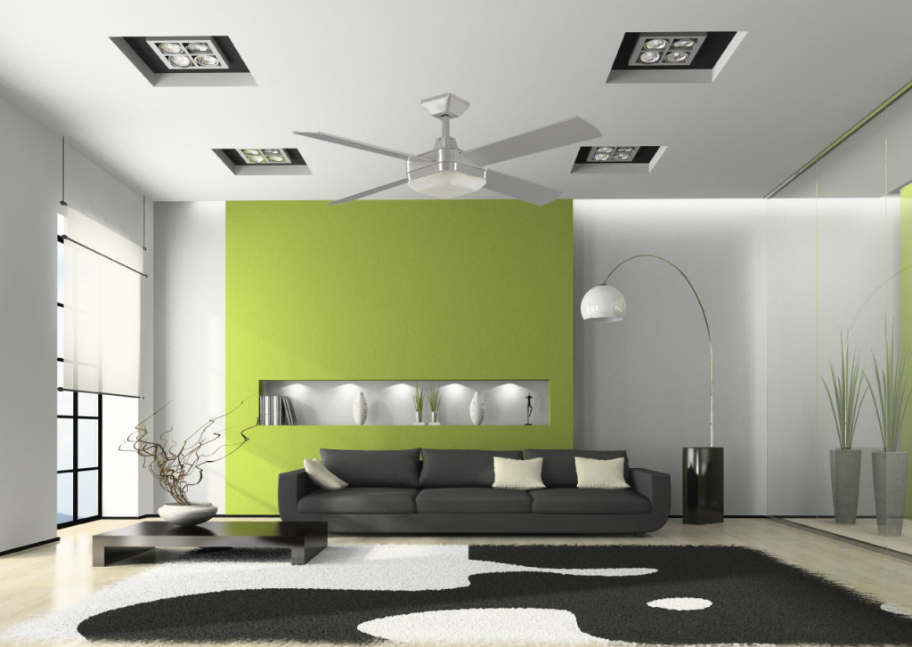 Modern Interior With Sofa And White Carpet 3d - Modern False Ceiling Ideas For Living Room - HD Wallpaper 