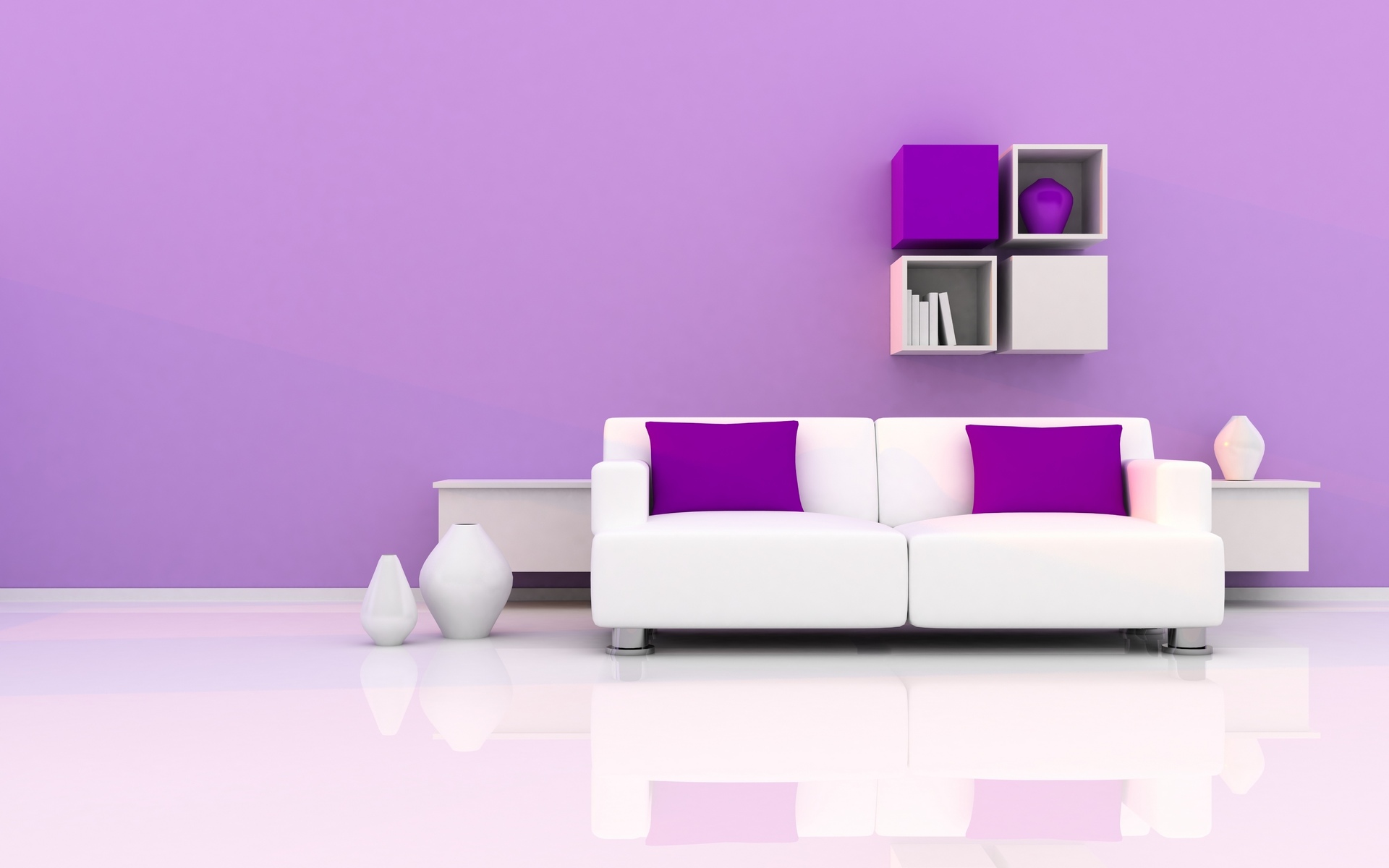 Interior Wallpapers By Wallpaperxyz - Purple Living Room Hd - HD Wallpaper 