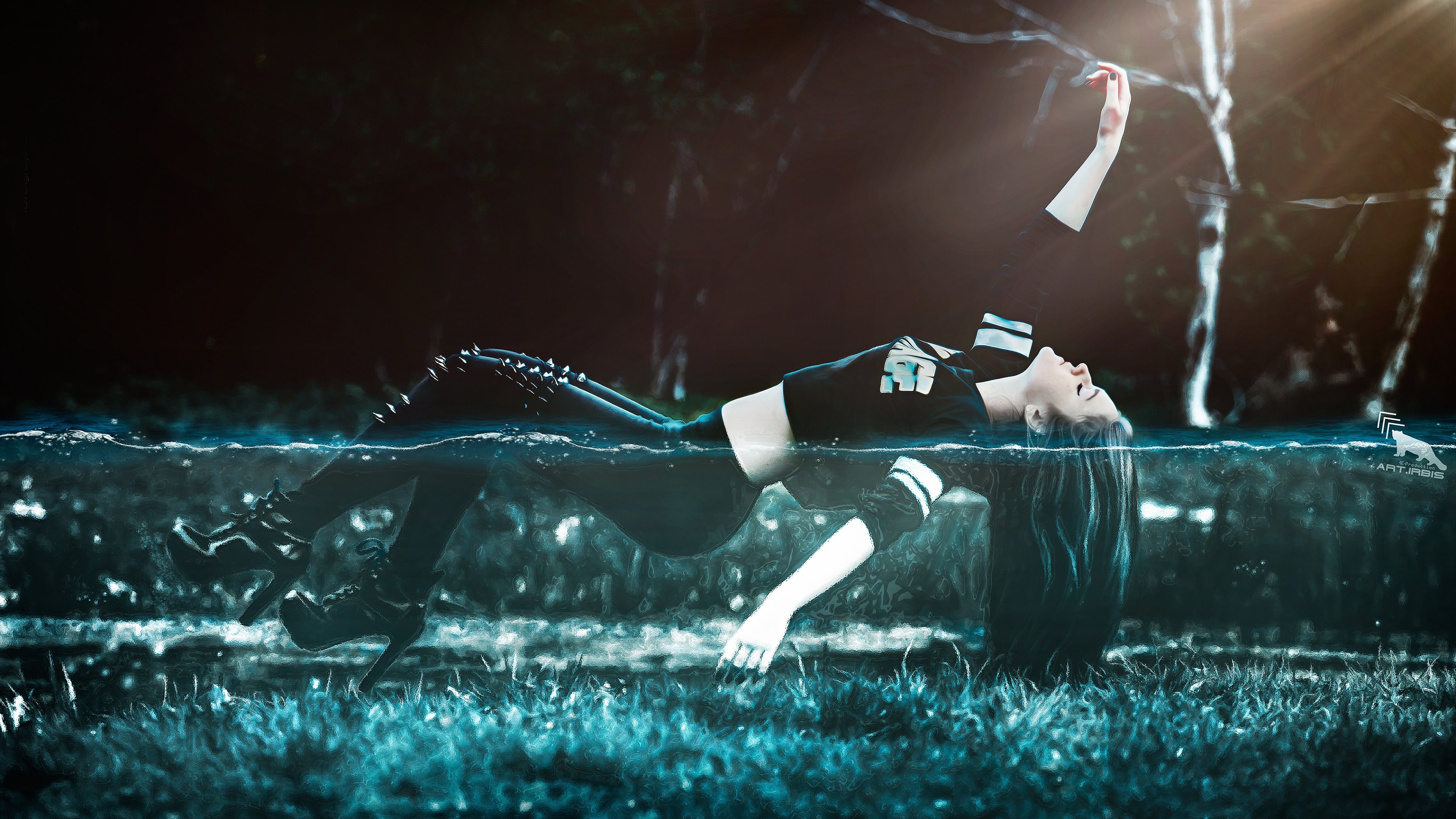 Water Girl Wallpaper - Girl Floating In The Galaxy - HD Wallpaper 