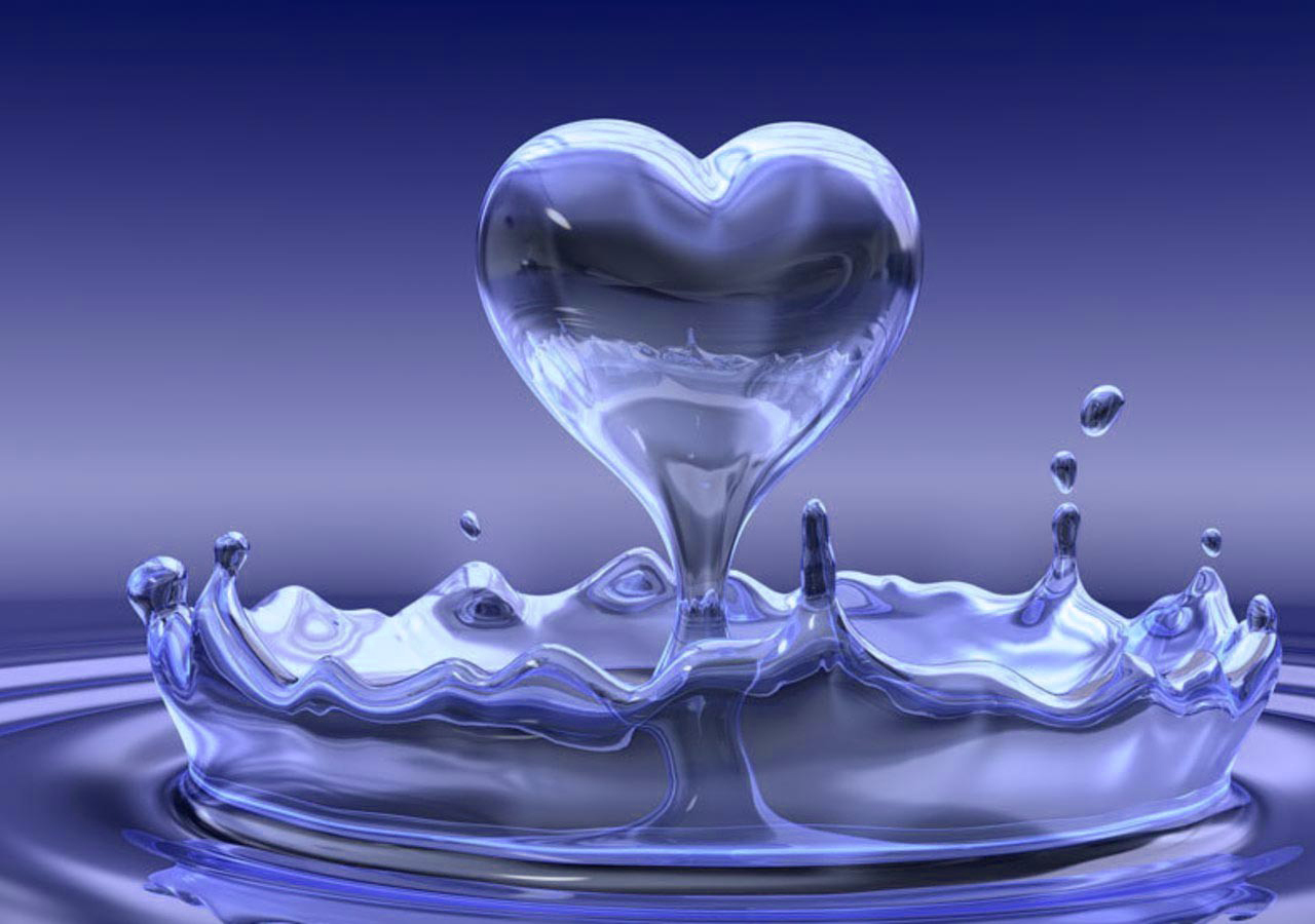 3d Heart Water Wallpapers And Backgrounds - 3d Wallpapers For Mobile For Touch Screen - HD Wallpaper 