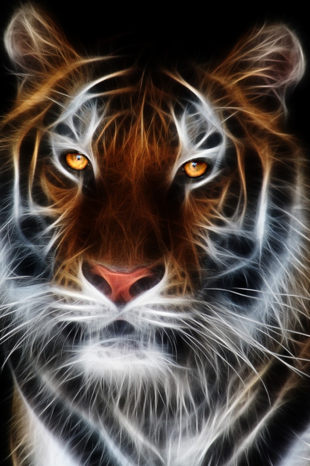 3d Wallpaper For Iphone Apple Silver 3d Iphone 4/4s - Iphone Wallpaper 3d Tiger - HD Wallpaper 