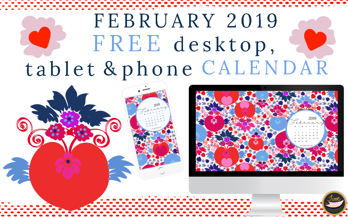 February 2019 Free Desktop, Tablet And Phone Calendar - Illustration - HD Wallpaper 