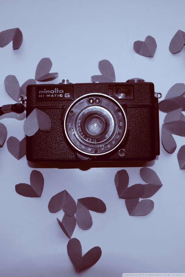 Camera With Hearts - HD Wallpaper 