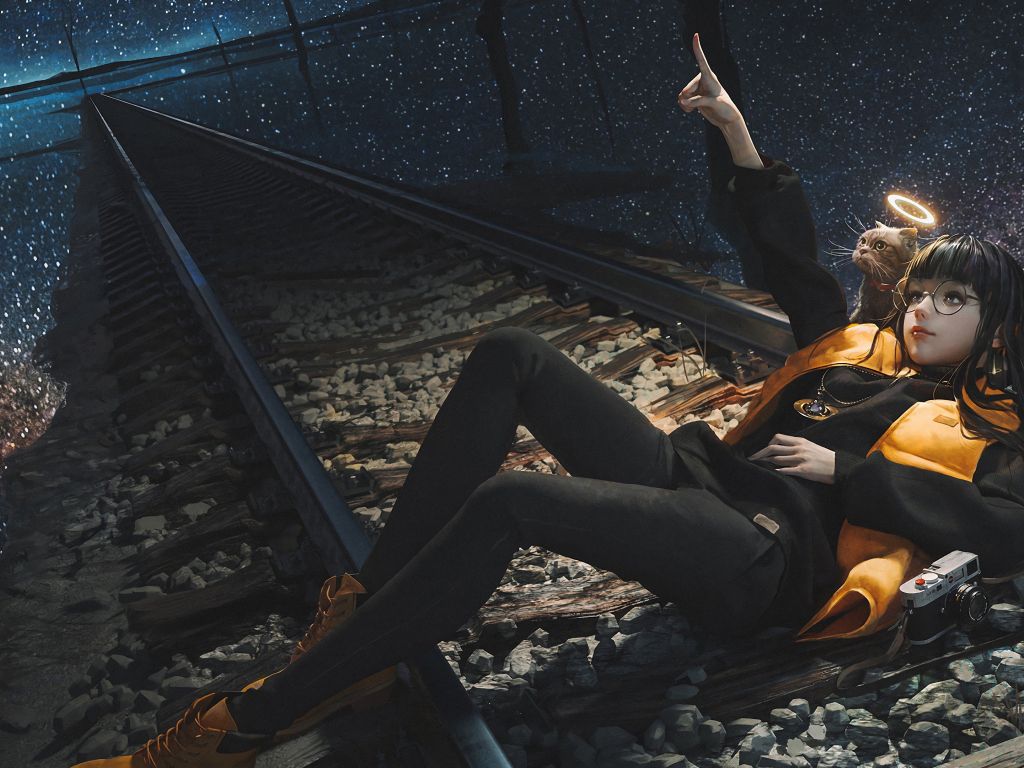 Stargazing Beautiful Girl Wallpaper - 4k Girl Wallpaper For Mobile - HD Wallpaper 