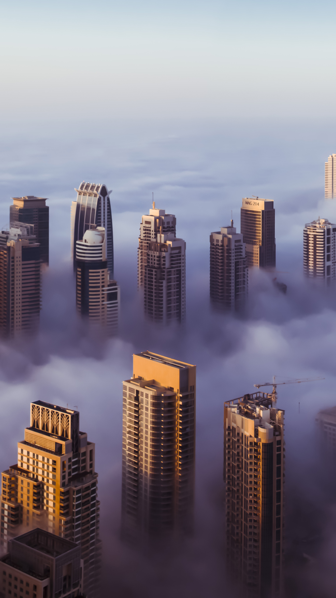Dubai Marina In Clouds - HD Wallpaper 