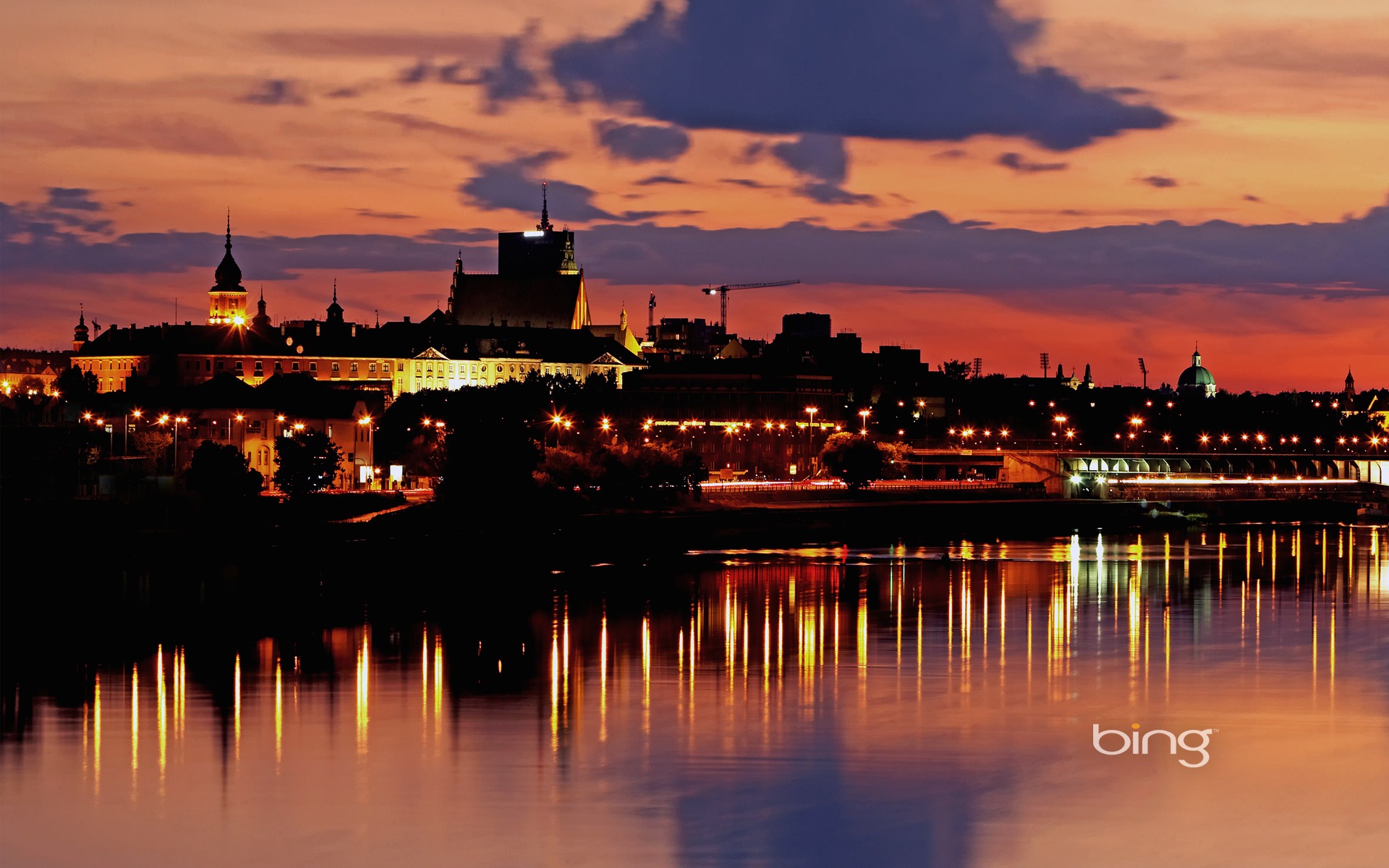 Coucher De Soleil Varsovie - HD Wallpaper 