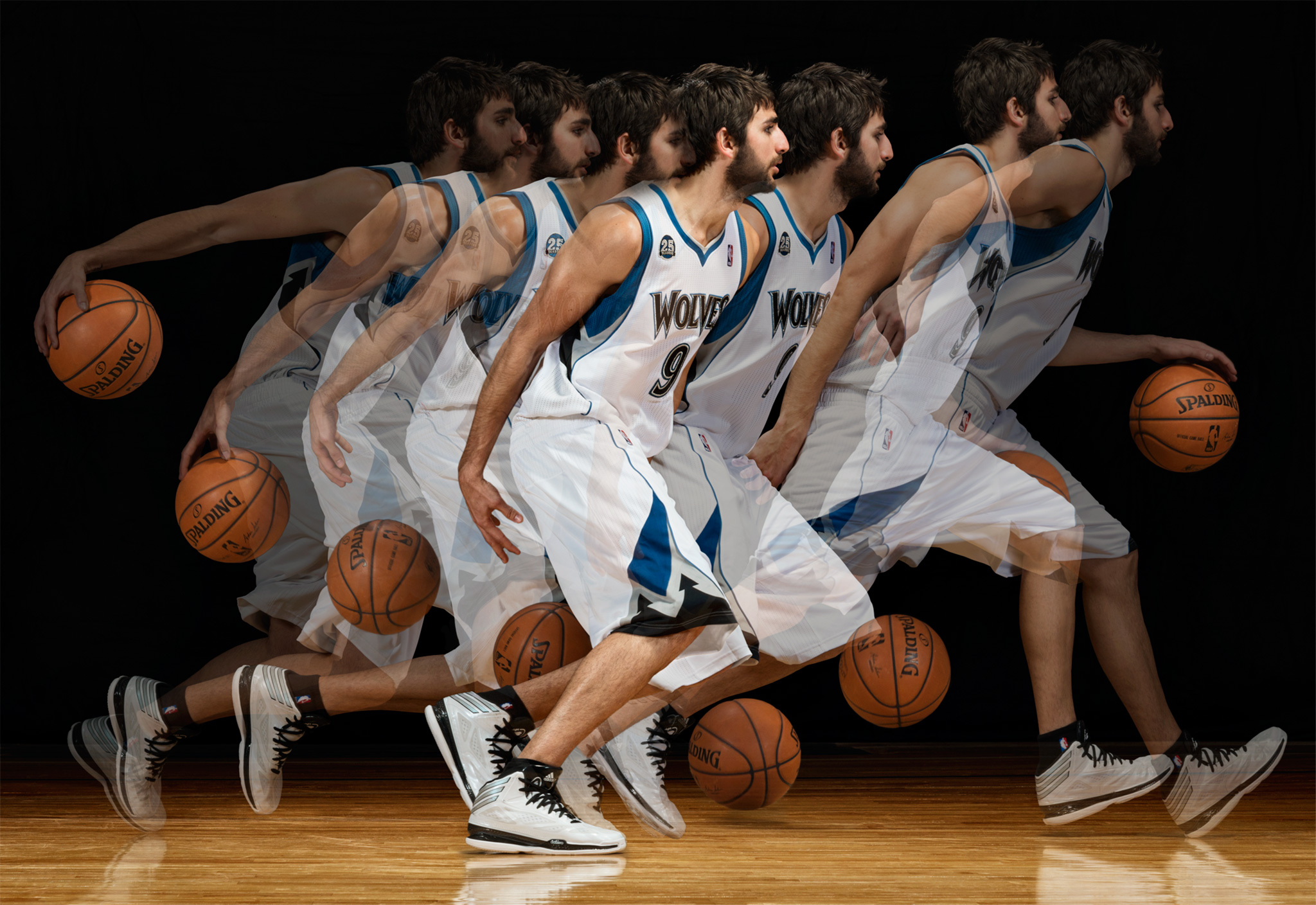 Is Ricky Rubio The Next Steve Nash Youtube - Basketball Multiple Exposure Photography - HD Wallpaper 