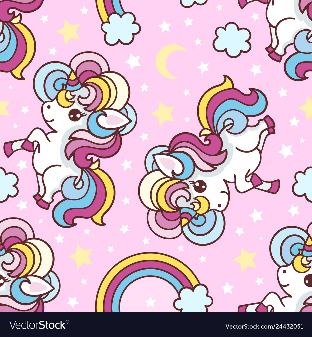 Unicorn Pattern Vector Stock - HD Wallpaper 