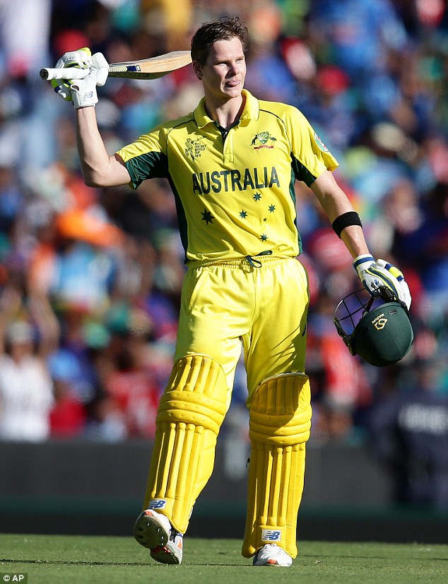 Steve Smith Salutes The Crowd At The Sydney Cricket - Steve Smith 2015 World Cup - HD Wallpaper 