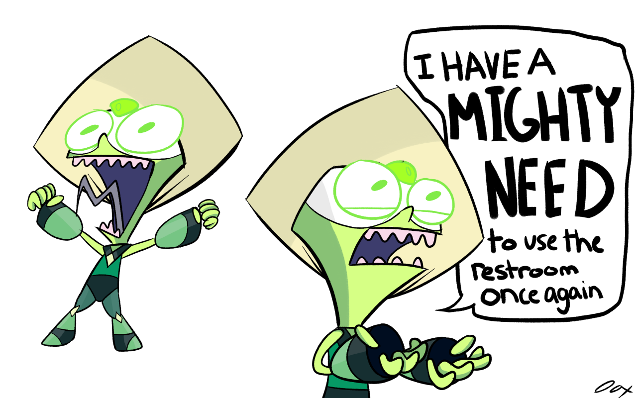 I Havea Mighty R Need To Use The Once Again Green Cartoon - Invader Zim Steven Universe - HD Wallpaper 