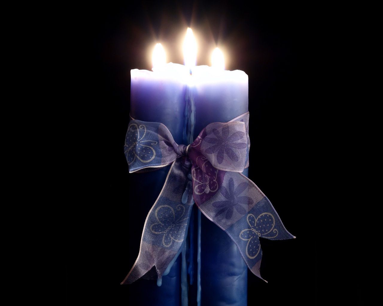 Blue Candle - HD Wallpaper 