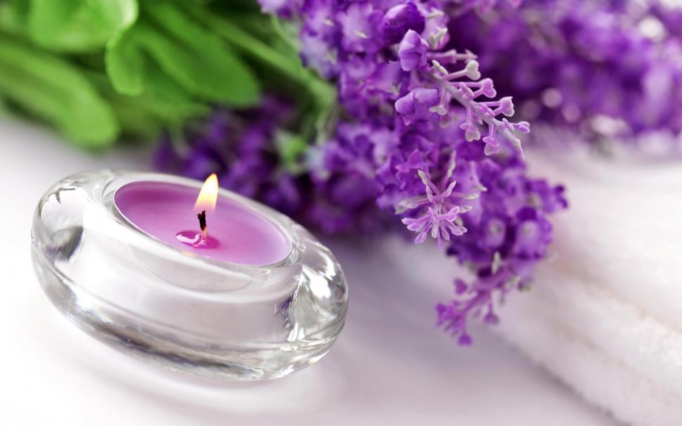 Purple Candle For *purple-haze* Wallpaper,moments Hd - Candle And Flower - HD Wallpaper 