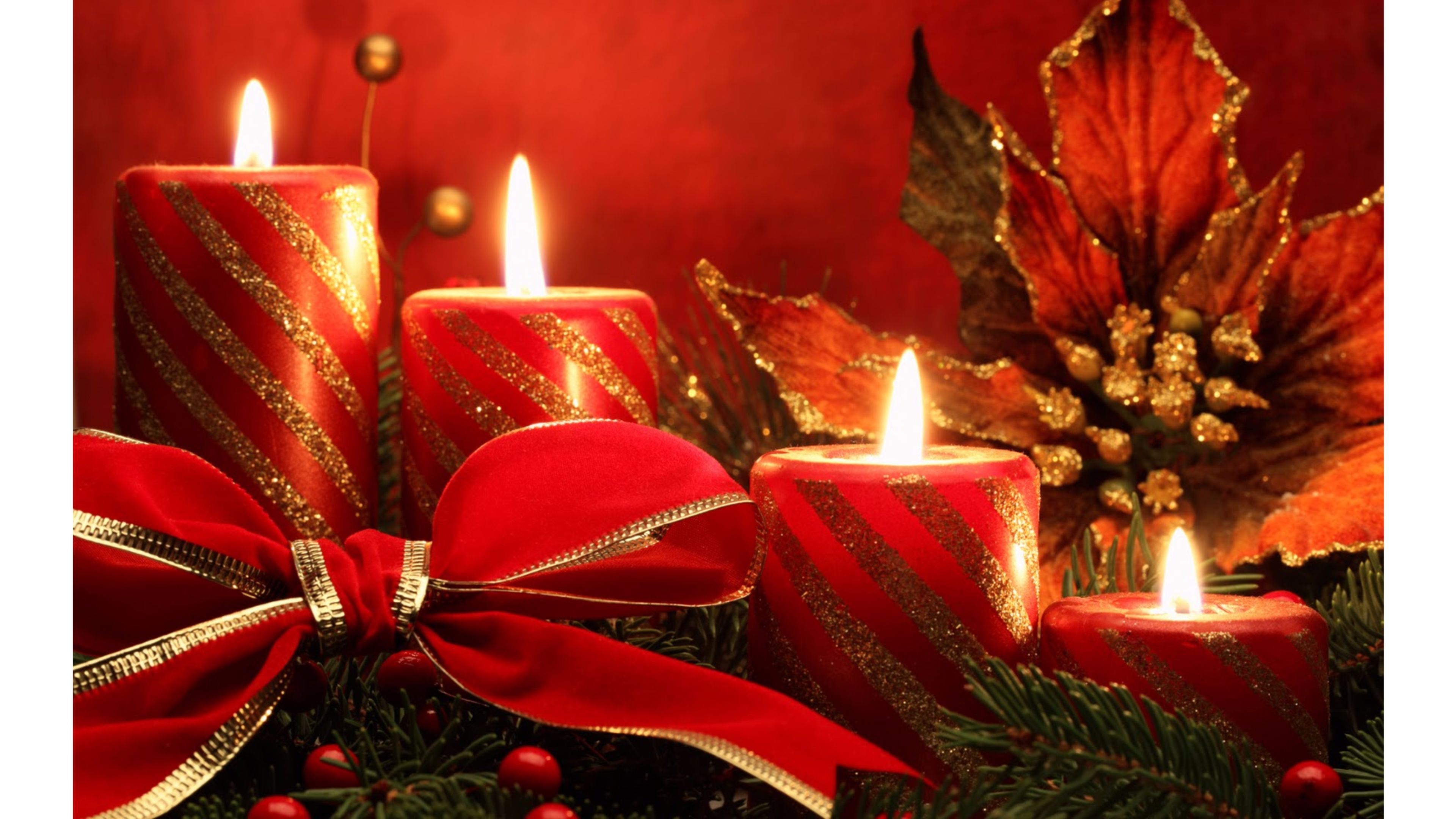 Christmas Candles Images Free - HD Wallpaper 