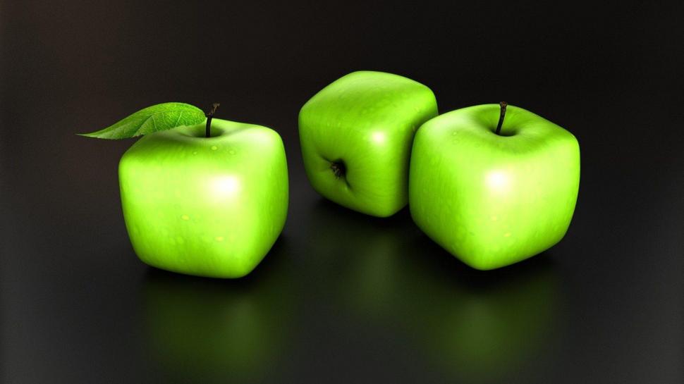 Green Cube Apples Wallpaper,abstract Hd Wallpaper,apples - Cube Apples - HD Wallpaper 