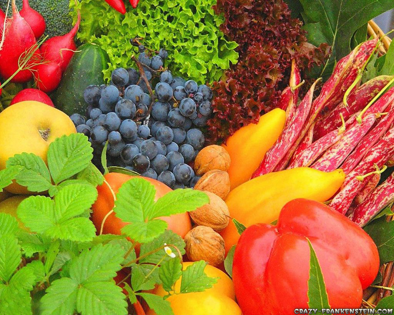 Fruits And Vegetables - HD Wallpaper 