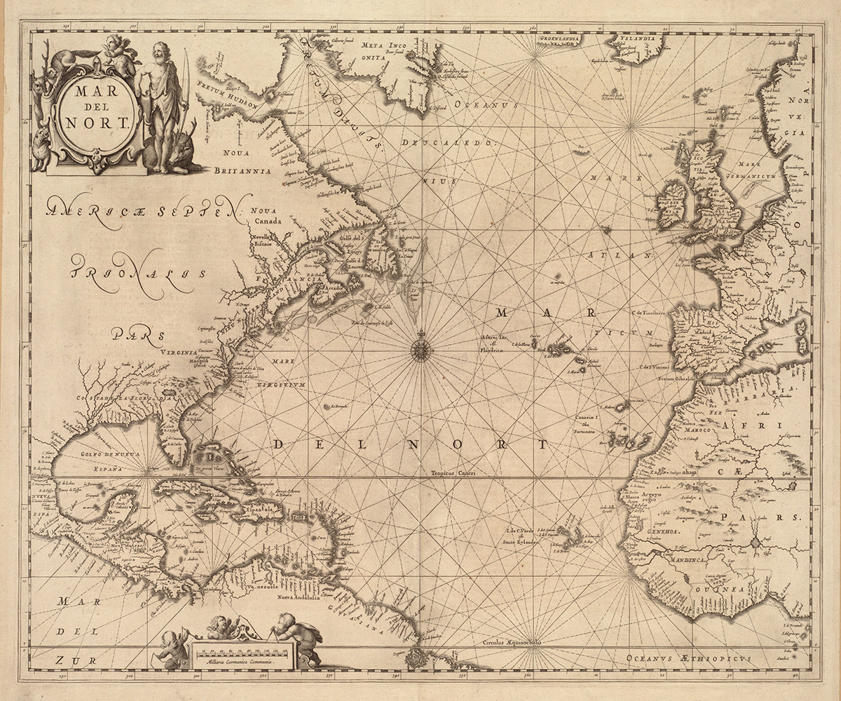 Sea Chart Wallpaper Old Nautical Map 120 Wallpapers - Vintage Map Of Atlantic Ocean - HD Wallpaper 