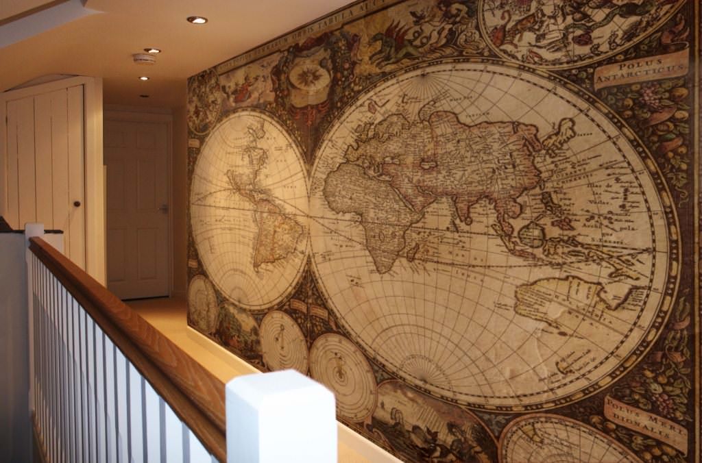 Antique Nautical Map Wallpaper - Plywood - HD Wallpaper 