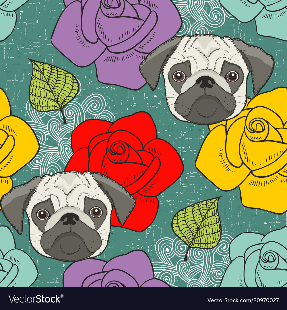 Pug Seamless - HD Wallpaper 