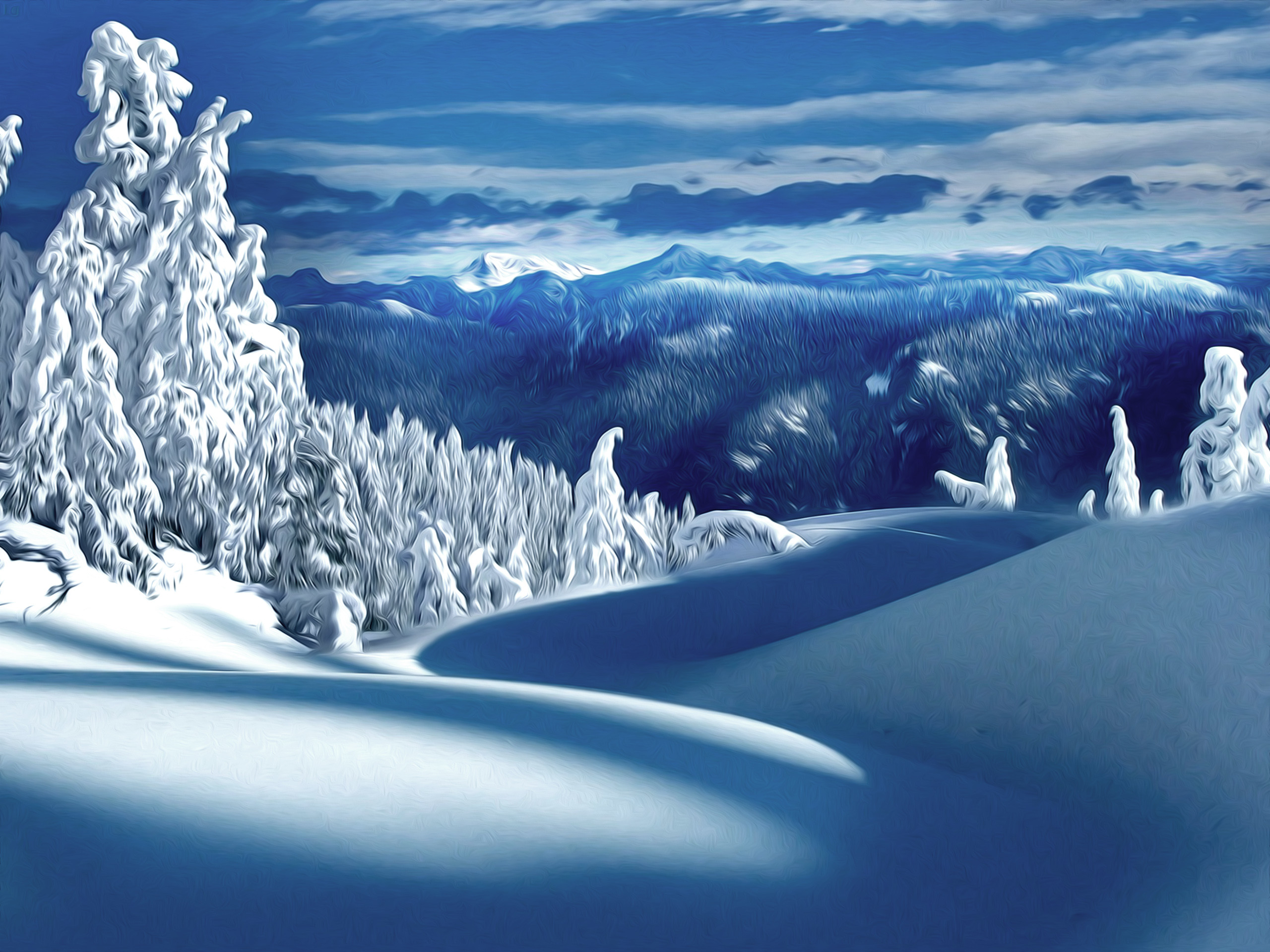 2560x1920, Winter Nature Snow Scene - Nature Winter Scene - HD Wallpaper 