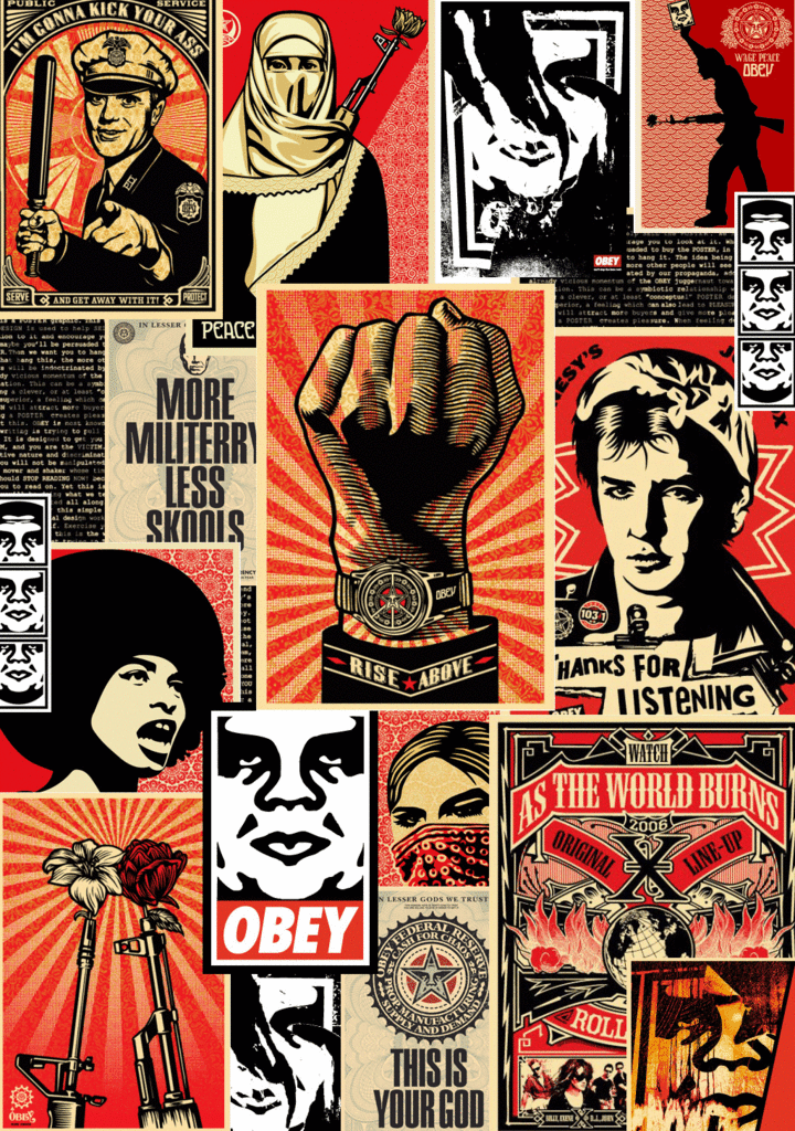 Obey Montage Shepard Fairey Obey Psychedelic Hippie - HD Wallpaper 