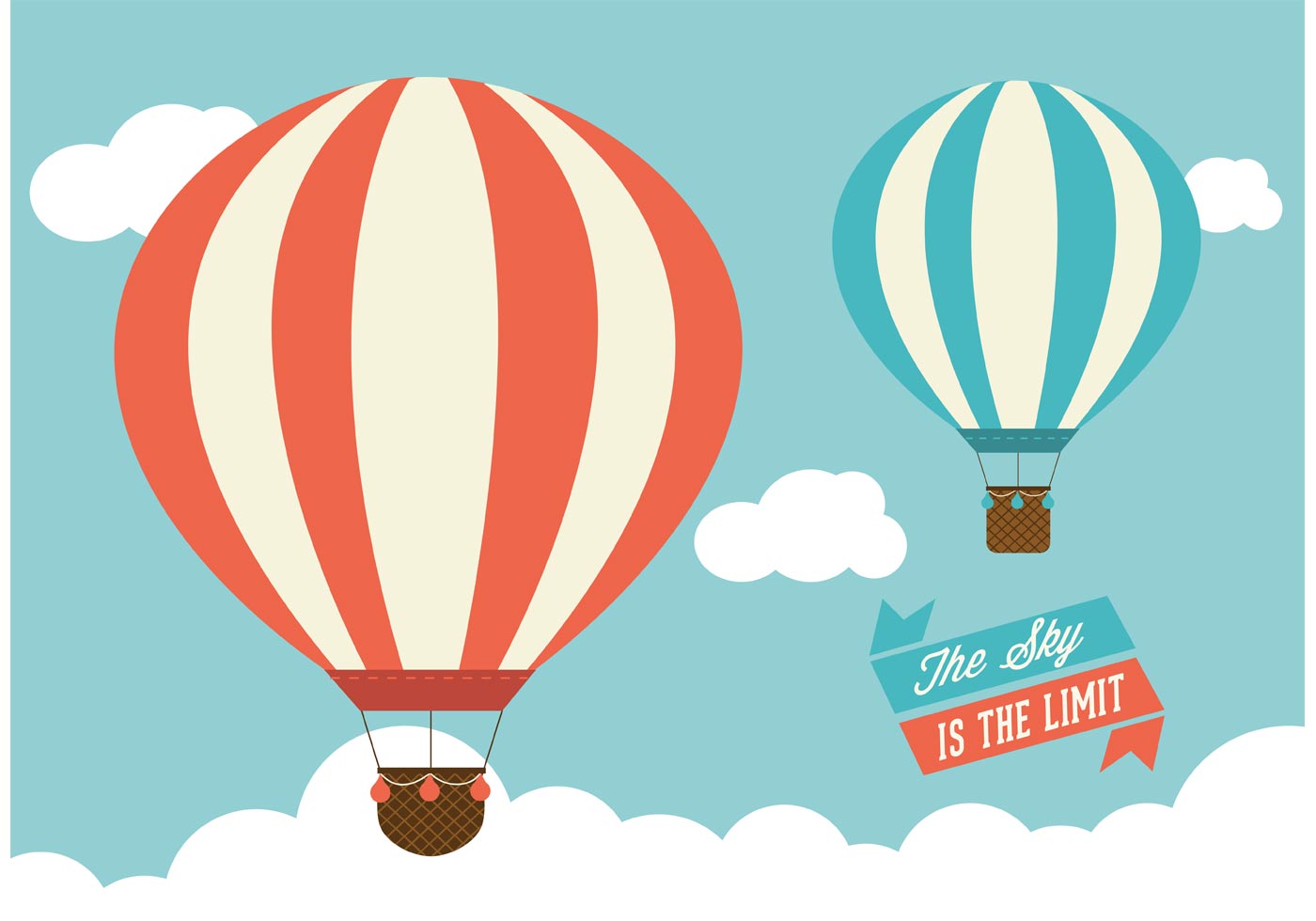 Hot Air Balloons Vector Graphic - Hot Air Balloon Vector Background - HD Wallpaper 