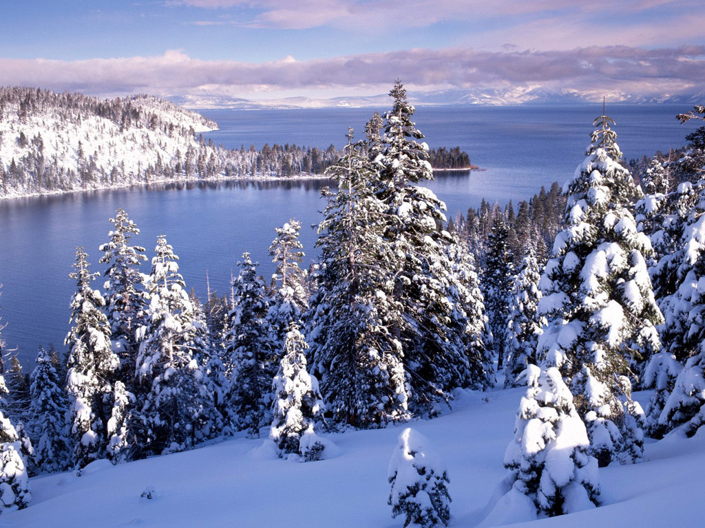 Winter Wonderland - Lake Tahoe In Snow - HD Wallpaper 
