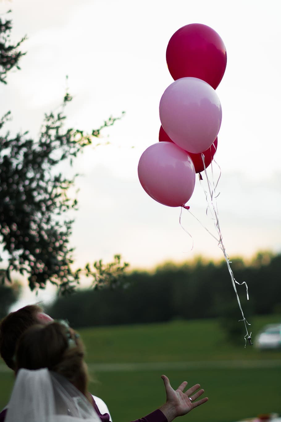Wedding, Balloons, Outside, Floating, Pink, Evening, - Balloon - HD Wallpaper 