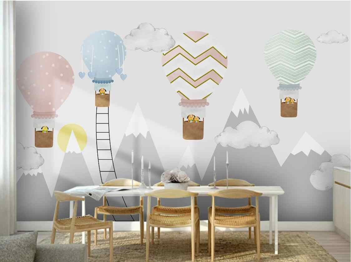 Globos Con Montañas Pintadas Infantil - HD Wallpaper 