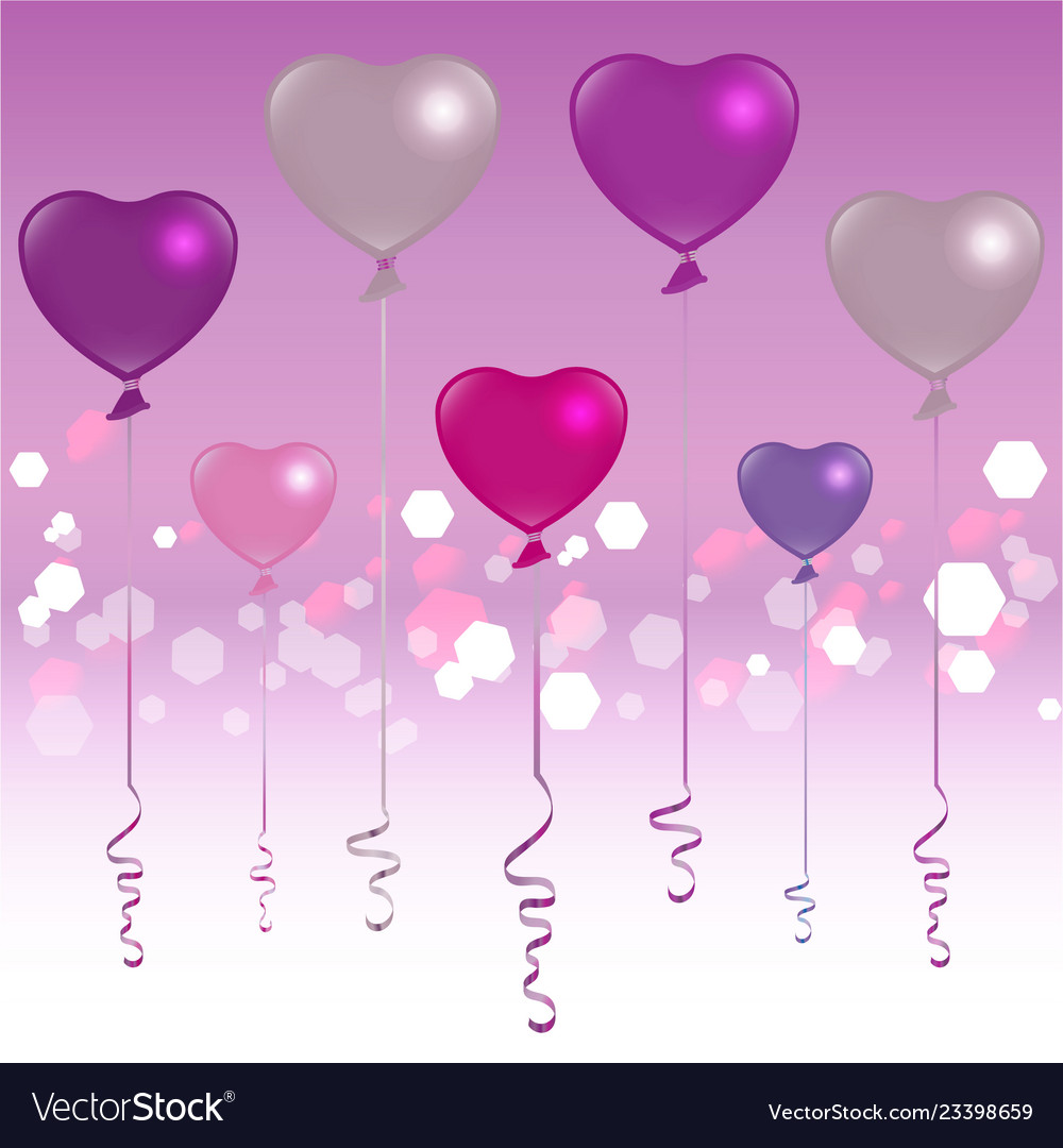 Pink And Violet Balloons - HD Wallpaper 