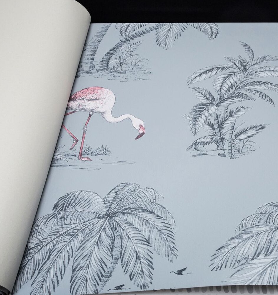 Flamingo Lake Wallpaper Holden 12381 Grey - Sketch - HD Wallpaper 