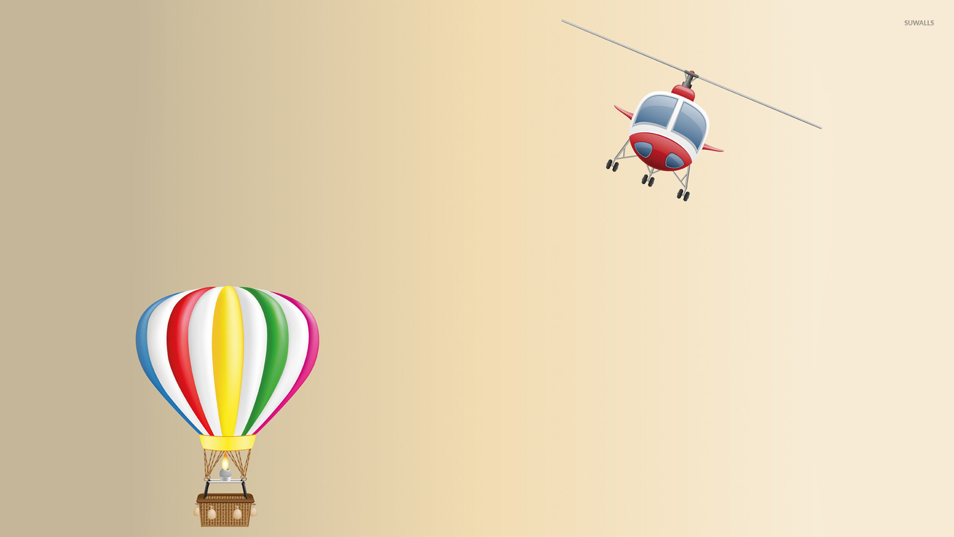 Hot Air Balloon Helicopter - HD Wallpaper 