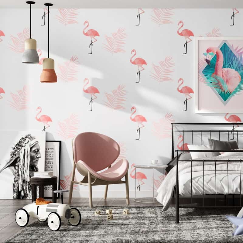 Flamingo Walls Bedroom - HD Wallpaper 