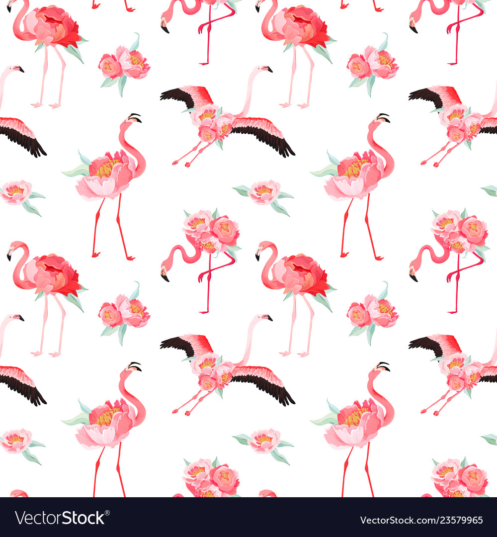 Flamingo Seamless - HD Wallpaper 