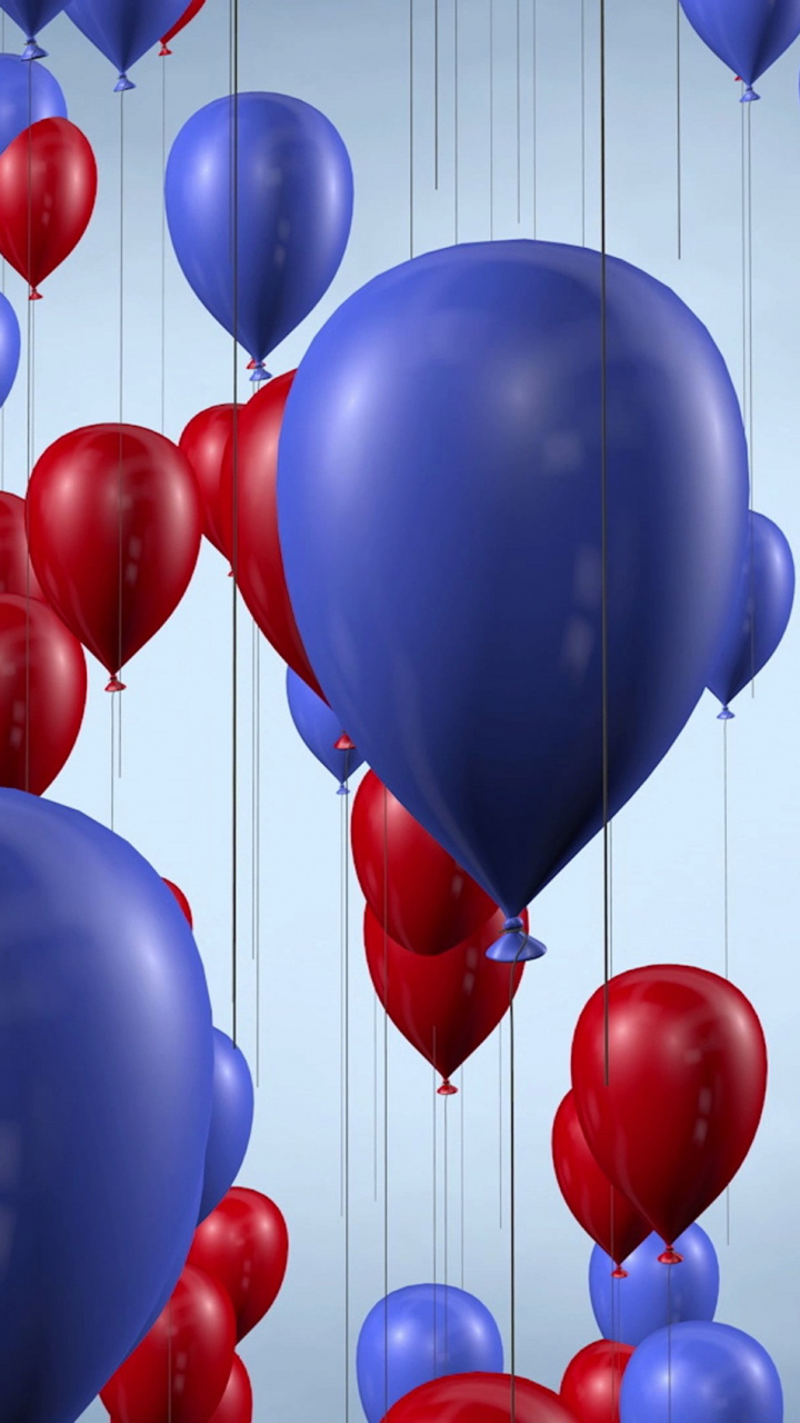 Blue And Red Balloon - HD Wallpaper 