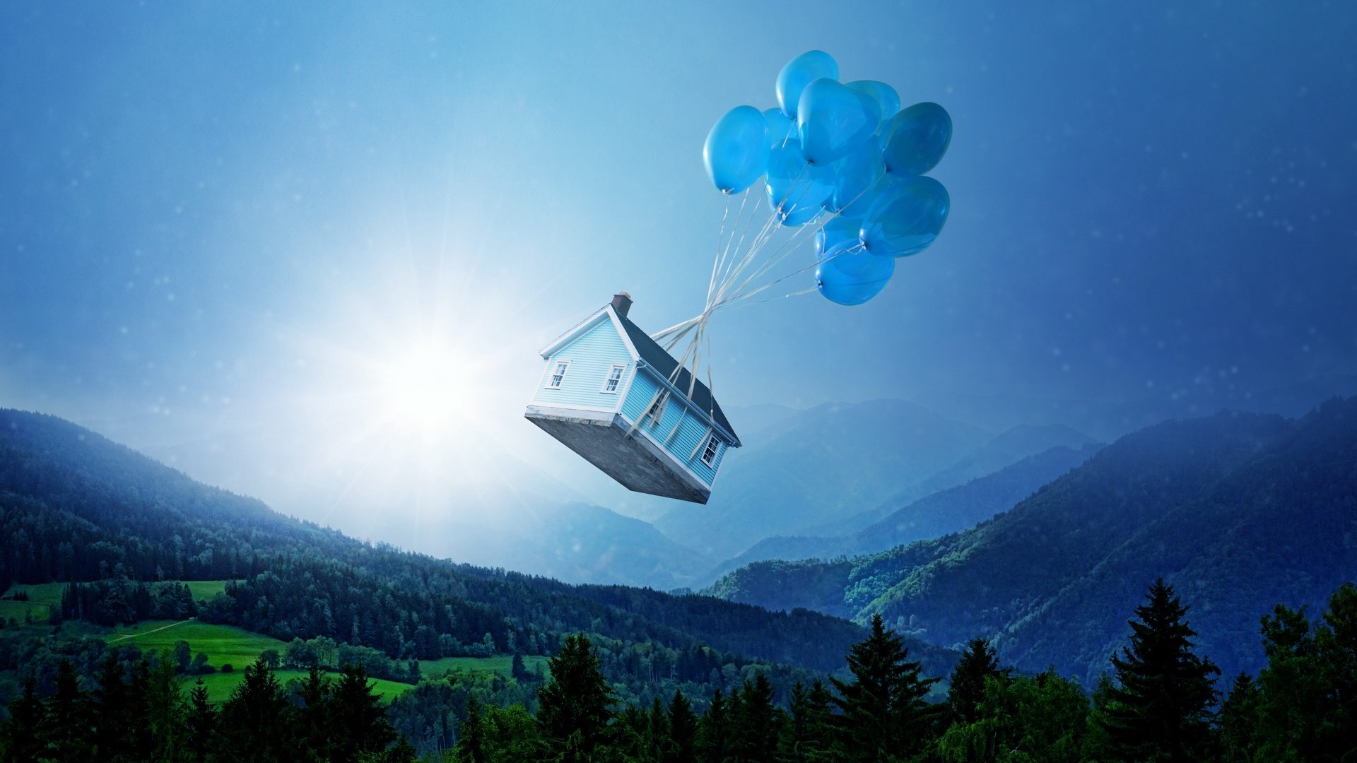 Balloon House - HD Wallpaper 