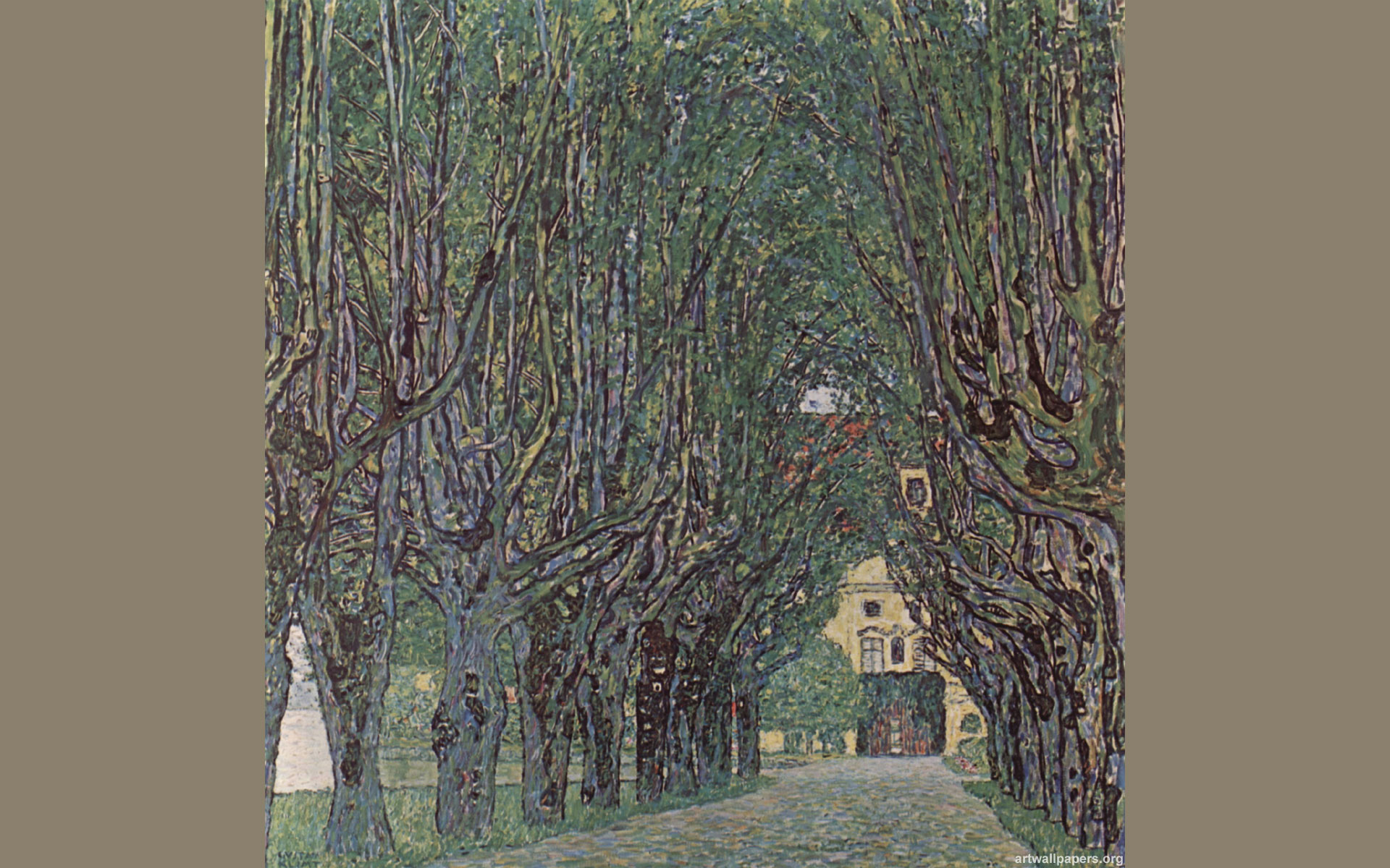 Klimt Desktop Wallpapers - Avenue Of Schloss Kammer Park - HD Wallpaper 