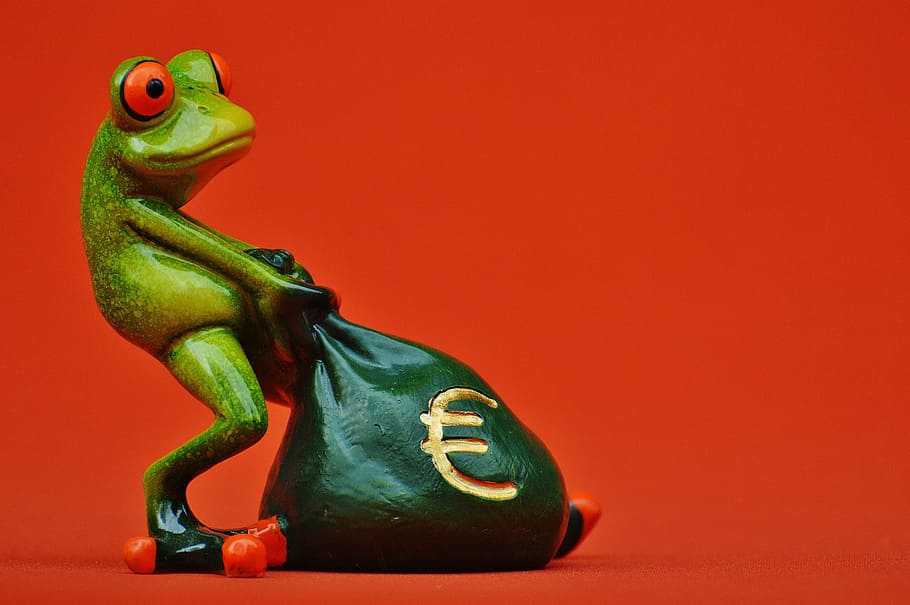 Red-eyed Tree Frog Pulling Bag Figurine, Money, Euro, - Capitalización - HD Wallpaper 
