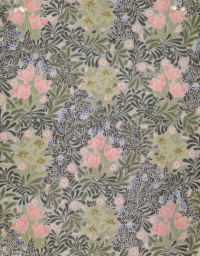 William Morris Tulips - HD Wallpaper 