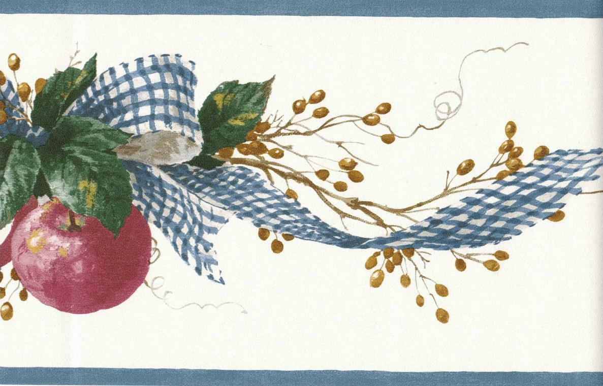 Home Improvement Gingham Bow Country Apple Berries - Strawberry - HD Wallpaper 