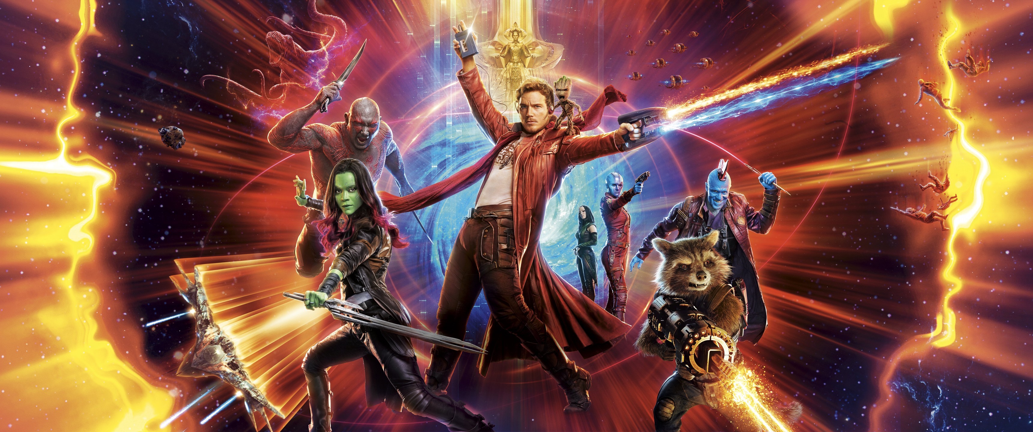 Guardians Of The Galaxy 2, Chris Pratt, Zoe Saldana - Guardians Of The Galaxy Vol 2 Hd - HD Wallpaper 