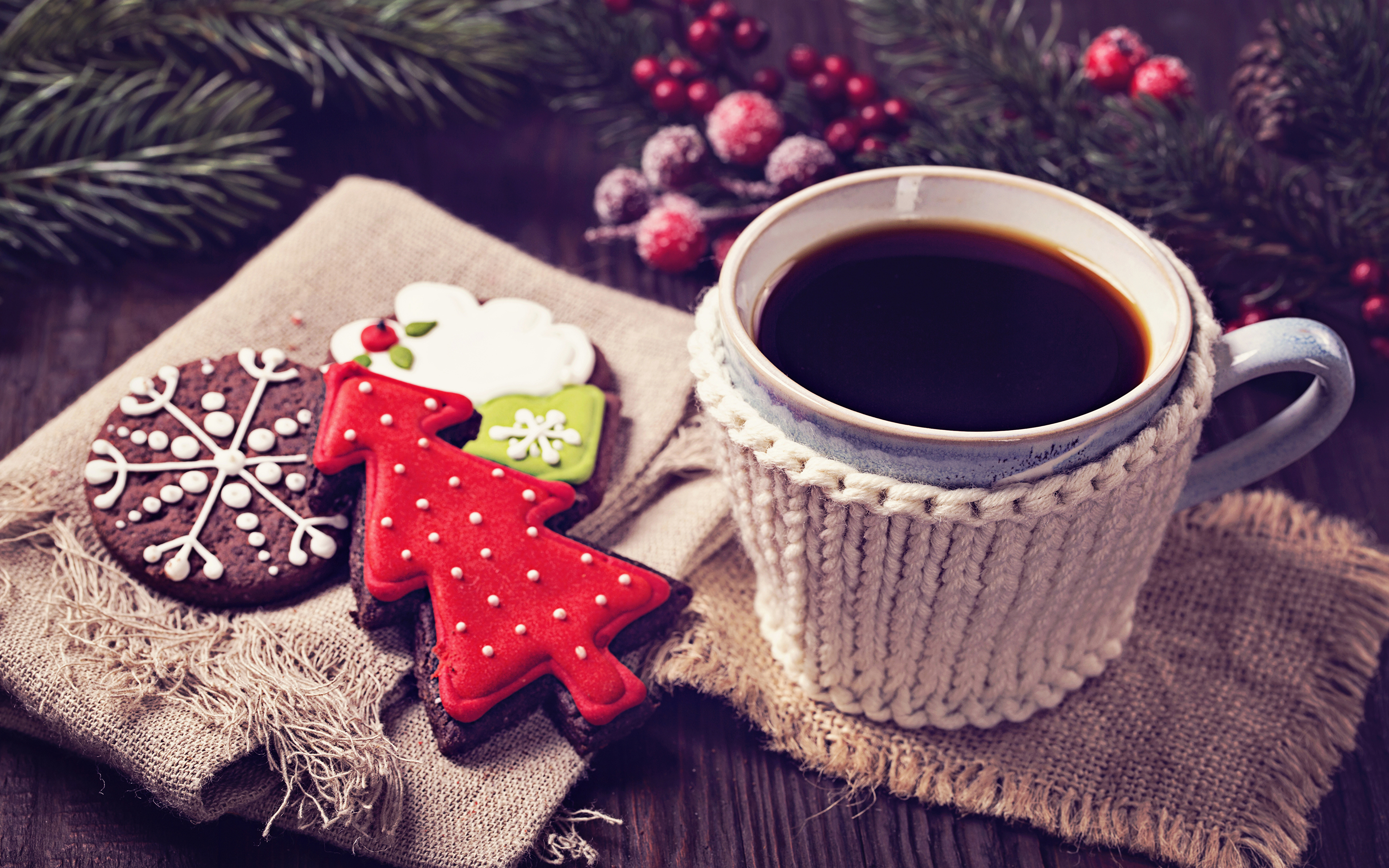 Christmas Coffee Wallpaper Hd - 3840x2400 Wallpaper - teahub.io