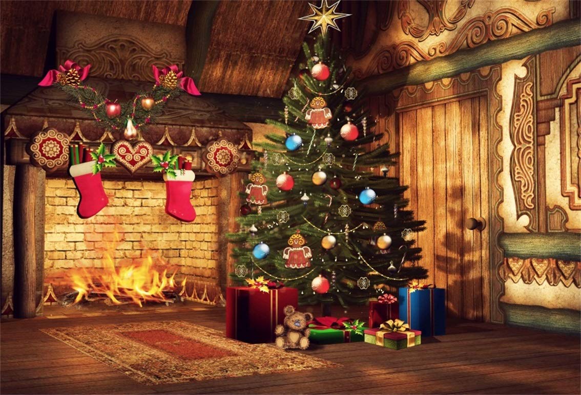 Christmas Room Tree Background - HD Wallpaper 