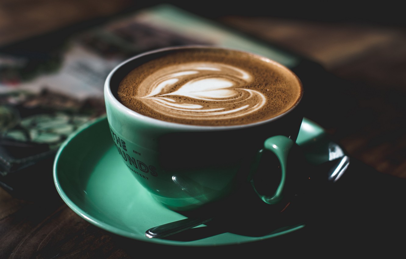 Photo Wallpaper Food, Pattern, Macro, Cup, Hearts, - Coffee Session - HD Wallpaper 